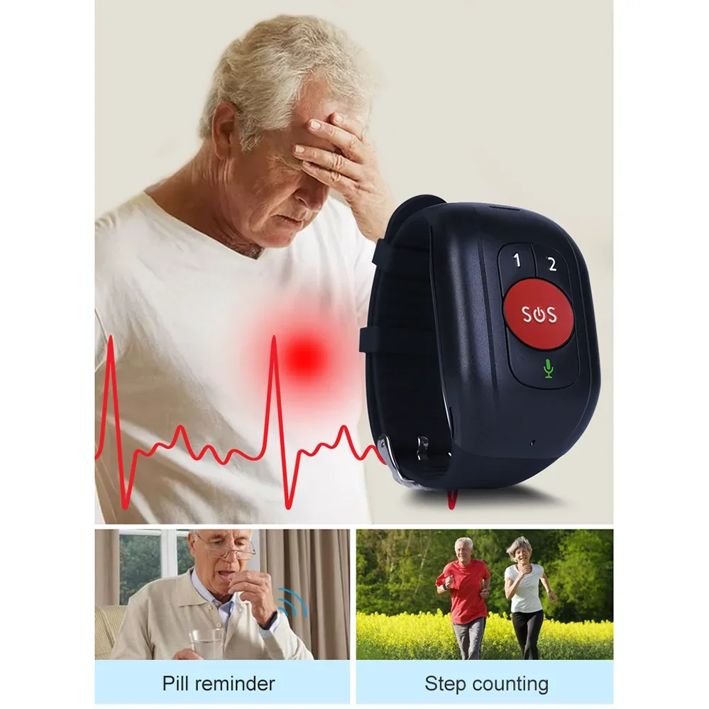 Elderly 4G LTE SOS Watch GPS T - Fall Detection Watch recension och pris