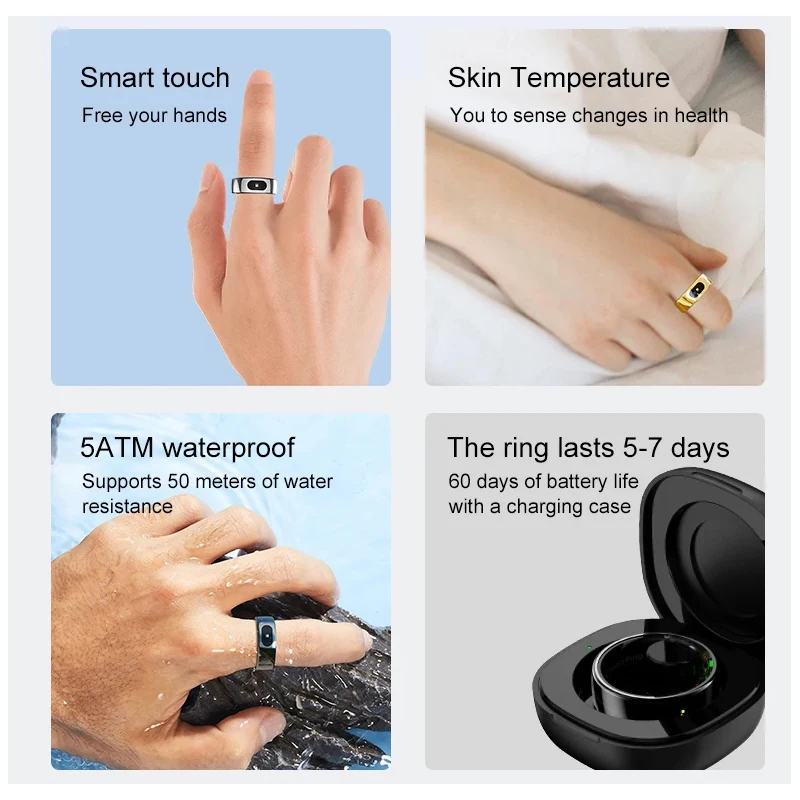Smart Ring with Charging Case  - Temperature Ring Skin recension och pris