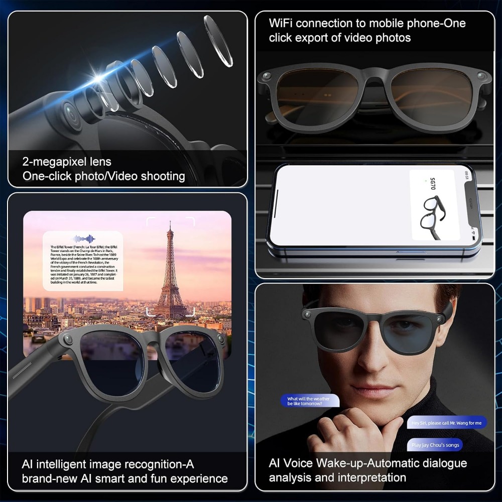 Smart Glasses with HD Camera,  - Smart Glasses Lens recension och pris