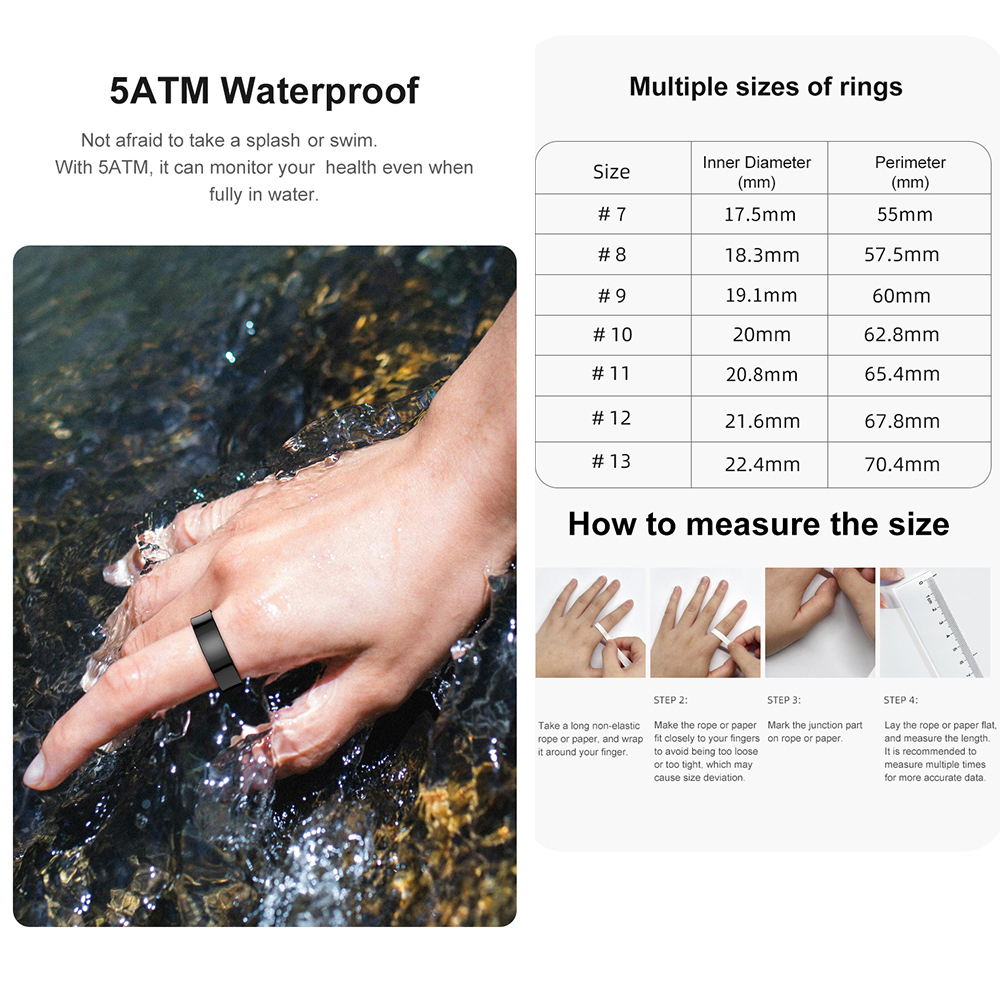 R09 Stainless Steel Smart Ring - Temperature Ring Skin recension och pris
