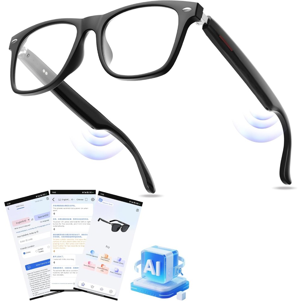 Smart Glasses with Real-Time T - Smart Glasses Lens recension och pris