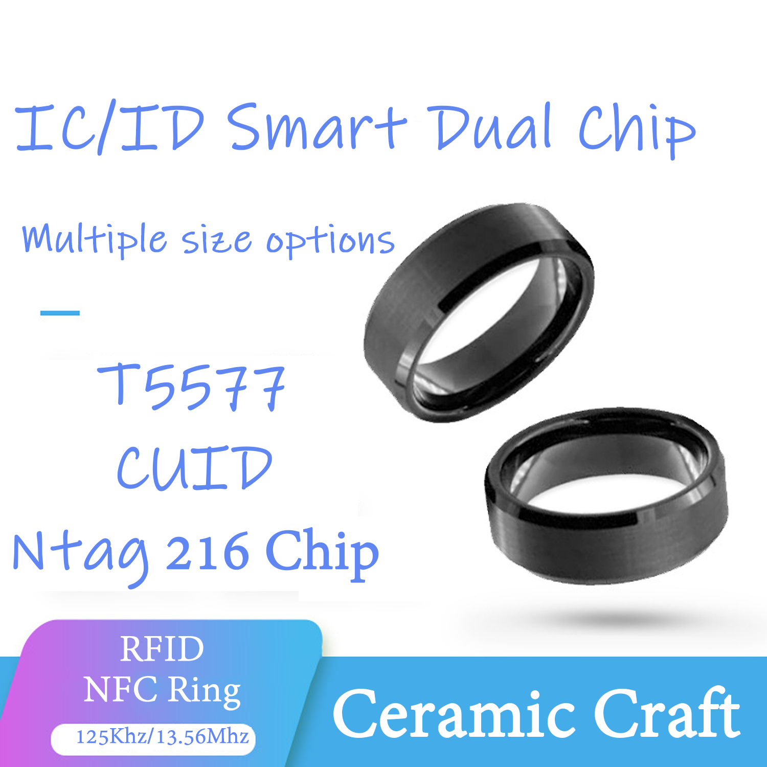 CUID T5577 Dual Chip Clone Rin - Smart Ring Nfc Pay recension och pris