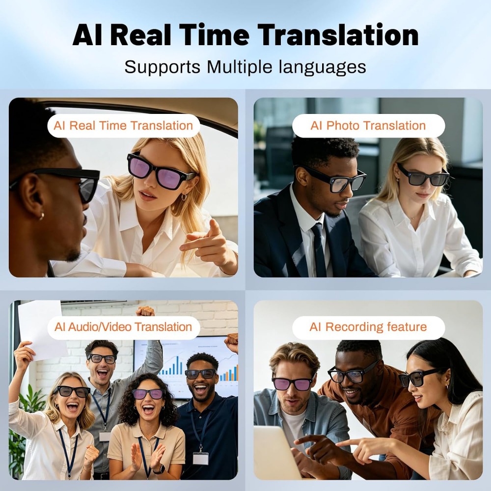 AI Translation, Bluetooth Call - Smart Glasses Lens recension och pris