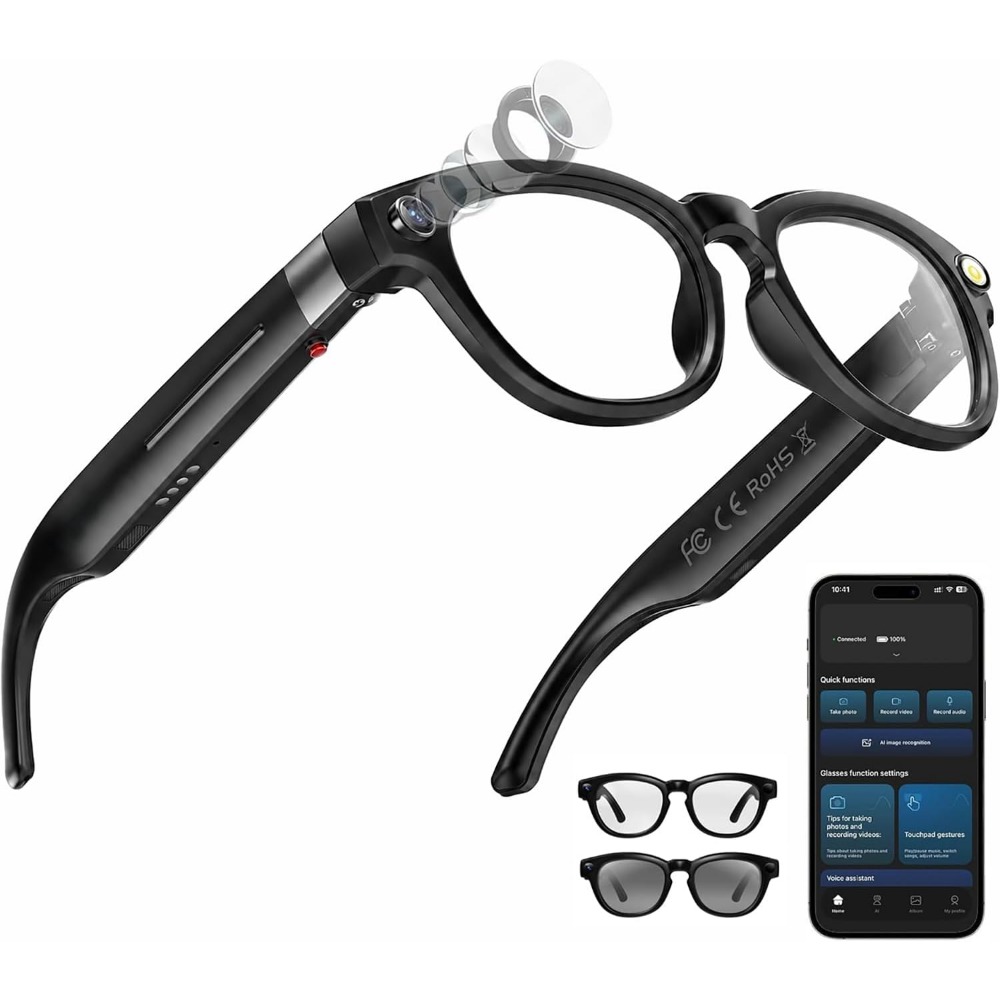 Smart Glasses: 4K Camera, Blue - Smart Glasses Lens recension och pris