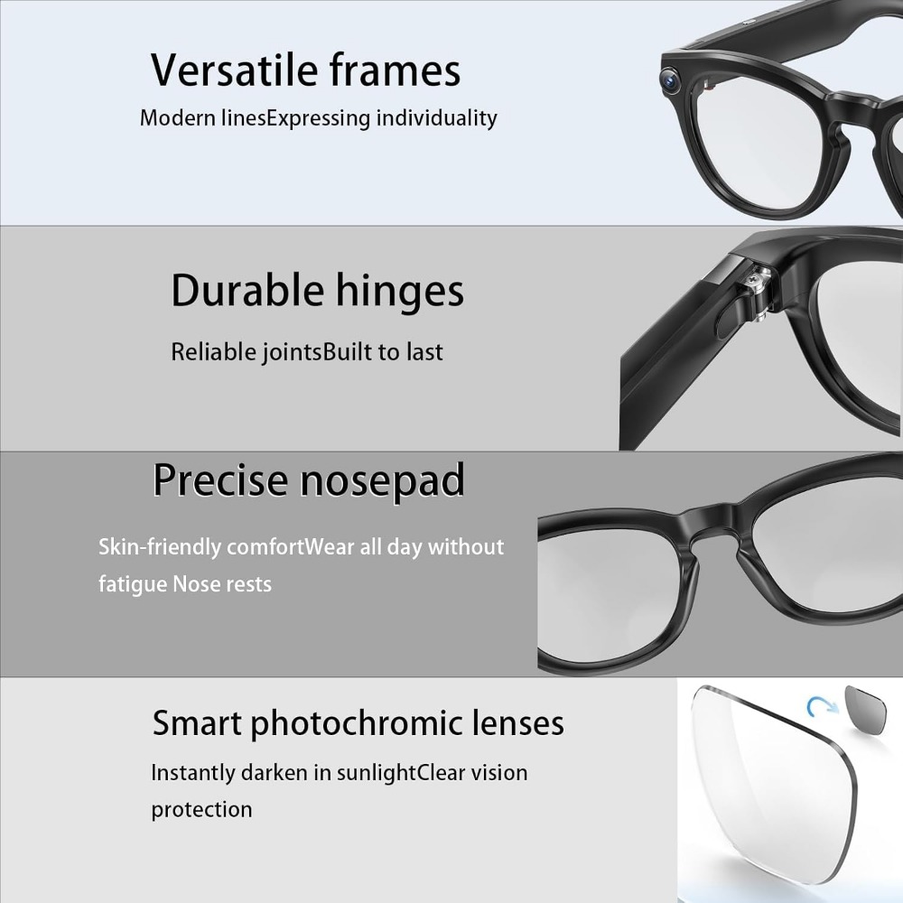 Smart Glasses: 4K Camera, Blue - Smart Glasses Lens recension och pris