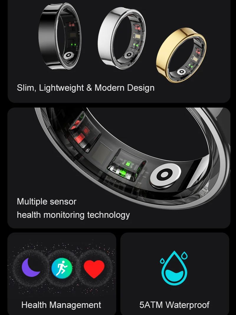 2026 Smart Ring R09 5ATM Water - Temperature Ring Skin recension och pris